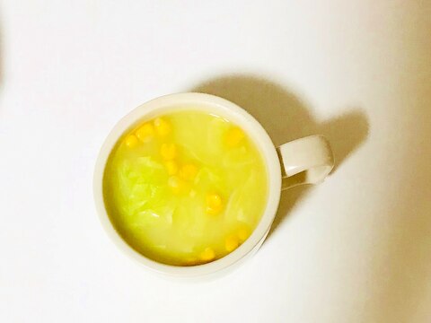 白菜入りコーンスープ